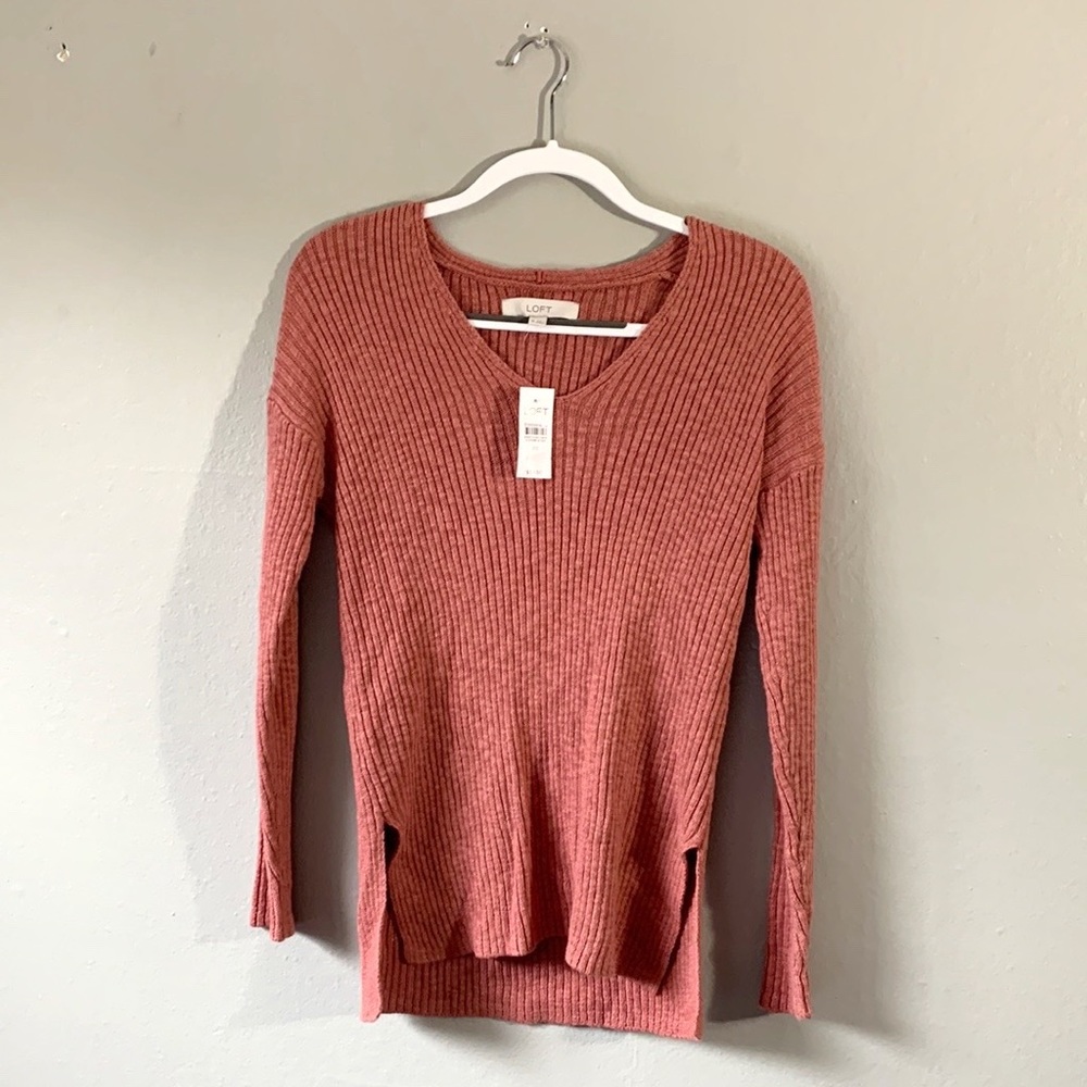 LOFT Coral Long Sleeve Sweater NWT